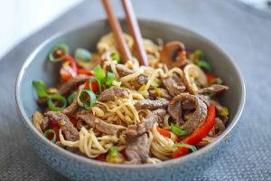 Beef Smoky BBQ Chow Mein